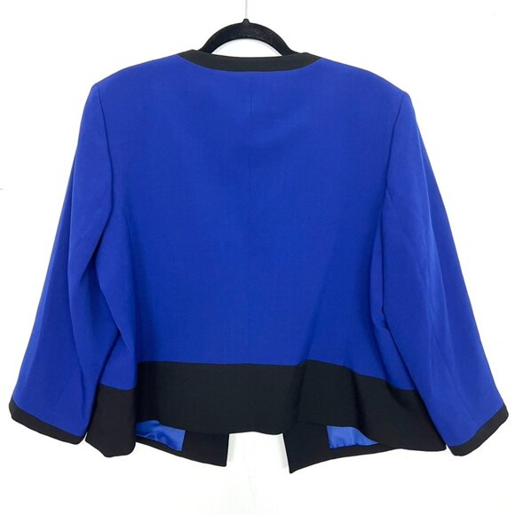 Kasper Cobalt Blue Black Trim Jacket Blazer 18 1X - Picture 3 of 3